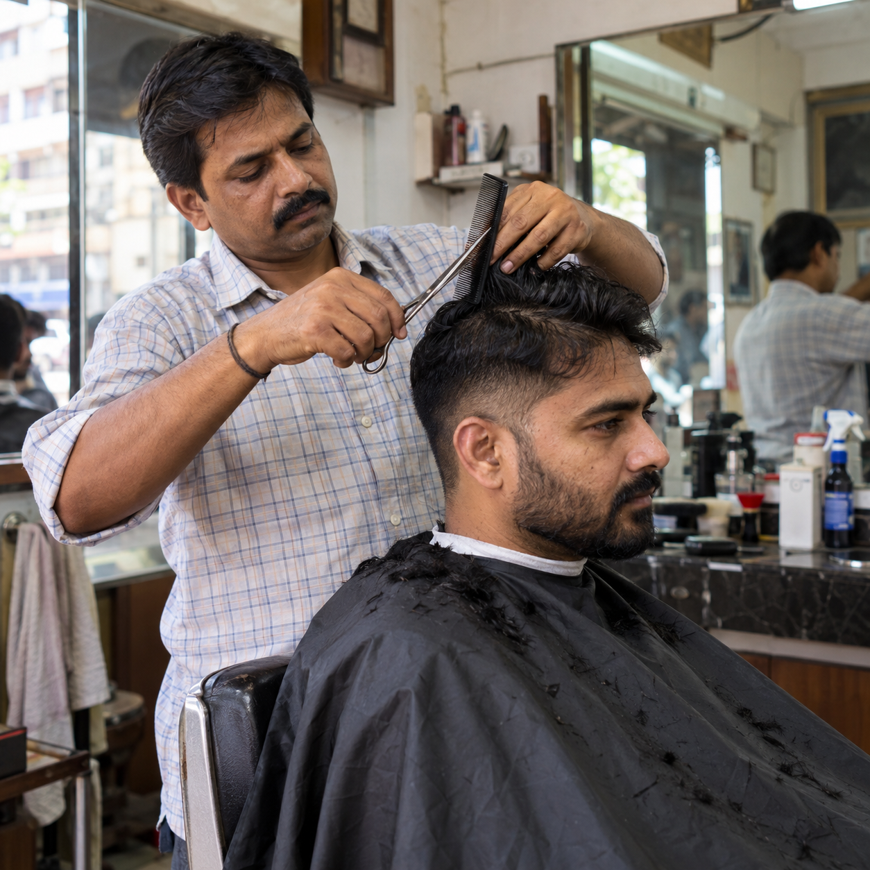 Illustrative photograph: barbershop